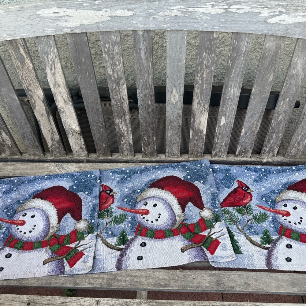 Festive Snowman Holiday Placemats - Set of 3